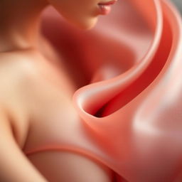A sensual and artistic close-up of an abstract representation of femininity, highlighting delicate textures and soft, warm colors
