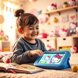 A compelling image that encapsulates the joy and educational value of the Hello Kitty Smart Pal