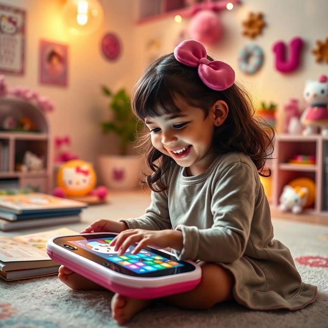 A compelling image that encapsulates the joy and educational value of the Hello Kitty Smart Pal