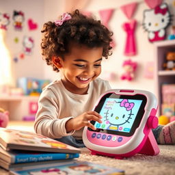A compelling image that encapsulates the joy and educational value of the Hello Kitty Smart Pal