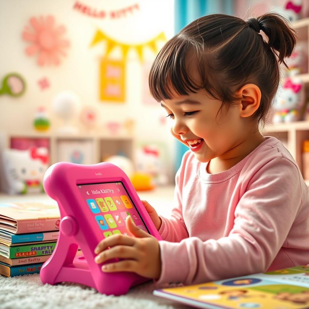 A compelling image that encapsulates the joy and educational value of the Hello Kitty Smart Pal