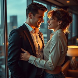 A steamy romance scene featuring a handsome, confident CEO and a charming college student