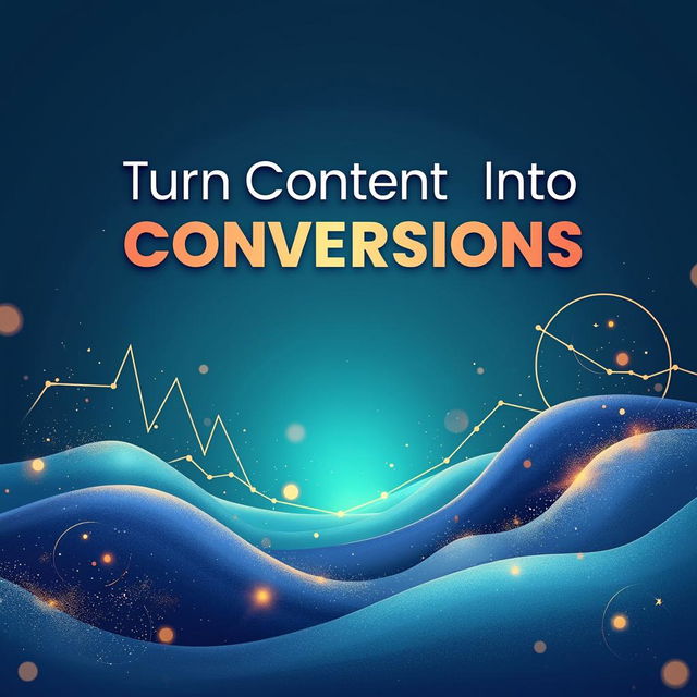 An exceptionally beautiful professionally designed poster titled 'Turn Content Into Conversions'