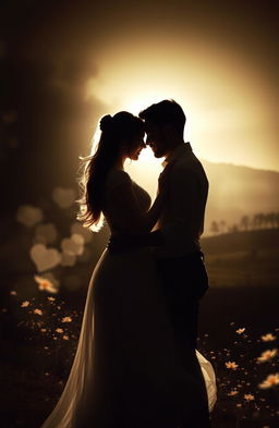 An ethereal, dreamlike scene of love captured in the shadows