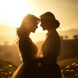 An ethereal, dreamlike scene of love captured in the shadows