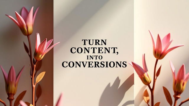 An exquisite and professionally designed minimalist poster titled "Turn Content, Into Conversions"