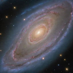 A captivating image of a spiral galaxy, showcasing twisting arms filled with clusters of stars, radiant nebulae, and a bright central bulge against the profound infinity of space.