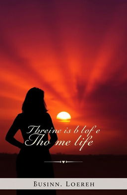 A silhouette of a woman standing beneath a stunning sunset, with long shadows that symbolize a winding life journey