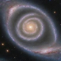 A captivating image of a spiral galaxy, showcasing twisting arms filled with clusters of stars, radiant nebulae, and a bright central bulge against the profound infinity of space.