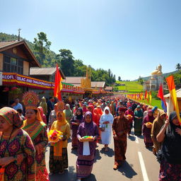 A vibrant celebration of Maulid Nabi in the traditional village of Bayan, North Lombok