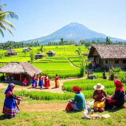 A picturesque scene depicting the rich traditions of Bayan village in North Lombok, Indonesia