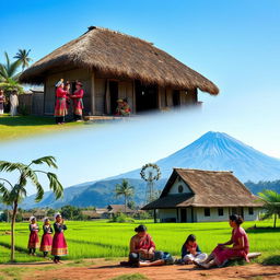 A picturesque scene depicting the rich traditions of Bayan village in North Lombok, Indonesia