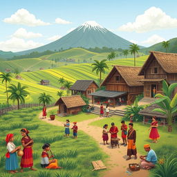 A beautiful scene illustrating the diverse traditions of Bayan village in North Lombok, Indonesia