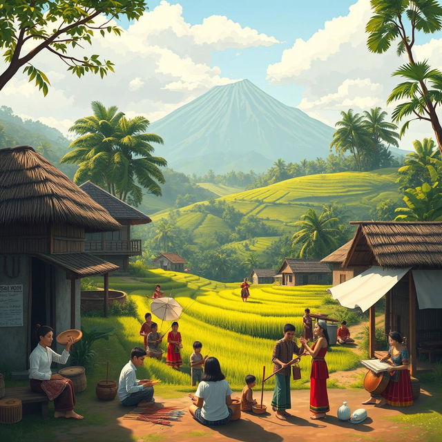 A beautiful scene illustrating the diverse traditions of Bayan village in North Lombok, Indonesia