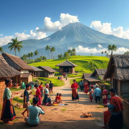 A beautiful scene illustrating the diverse traditions of Bayan village in North Lombok, Indonesia