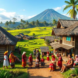 A beautiful scene illustrating the diverse traditions of Bayan village in North Lombok, Indonesia