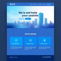 A sleek and modern webpage design featuring a clean layout with a header that includes a logo on the left side and navigation links on the right