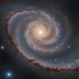 An imposing depiction of the largest known galaxy, resplendent with majestic spiral arms sprawling with countless star systems, gargantuan nebulas, and a luminous core that outshines anything in the vast cosmos.