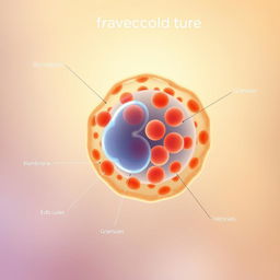 An educational illustration of an immature eosinophil cell, displayed in a high-resolution, detailed scientific context