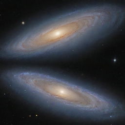 A comparative visual of the largest known galaxy and the majestic Andromeda galaxy side by side, emphasizing the immense difference in their scale, star count, and cosmic structures.