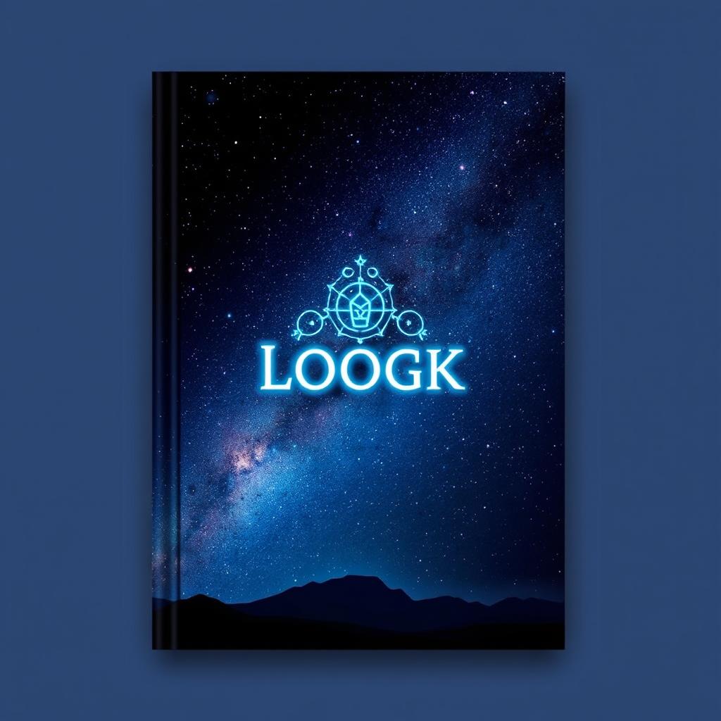 A captivating book cover design featuring a stunning starry night sky, perfect for a space-themed logo