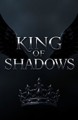 A digital artwork featuring the title 'King of Shadows' prominently displayed in a bold and elegant font