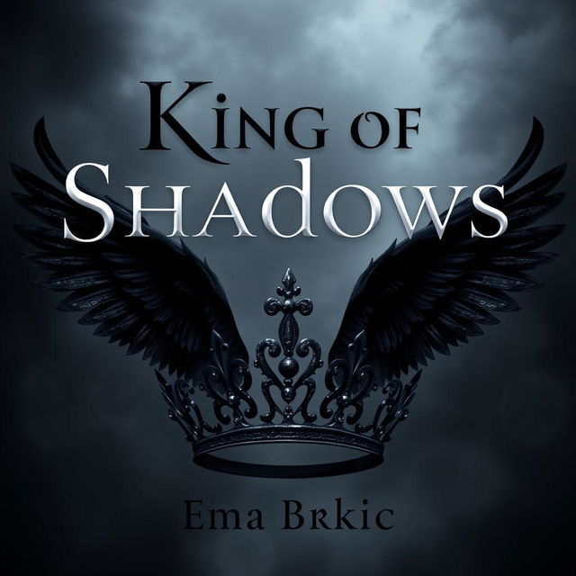 A digital artwork featuring the title 'King of Shadows' prominently displayed in a bold and elegant font