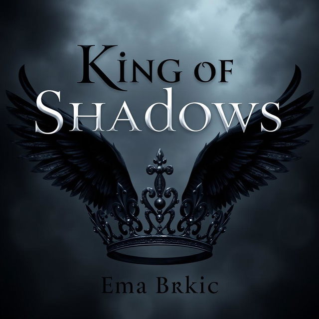 A digital artwork featuring the title 'King of Shadows' prominently displayed in a bold and elegant font