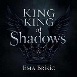 A digital artwork featuring the title 'King of Shadows' prominently displayed in a bold and elegant font