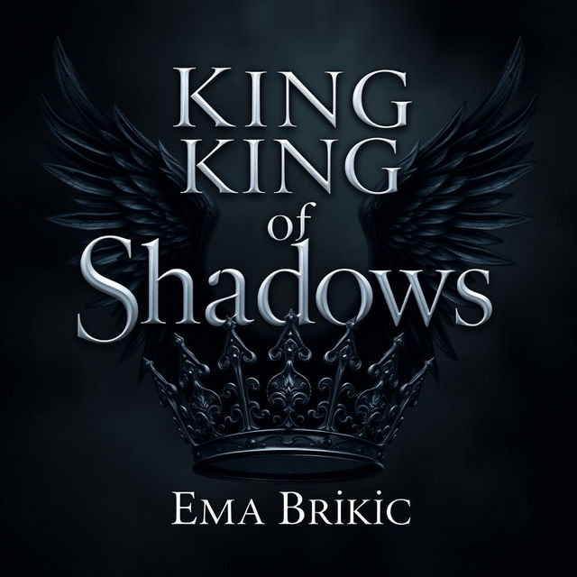 A digital artwork featuring the title 'King of Shadows' prominently displayed in a bold and elegant font