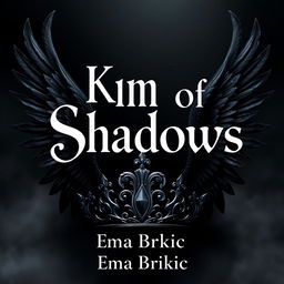 A digital artwork featuring the title 'King of Shadows' prominently displayed in a bold and elegant font