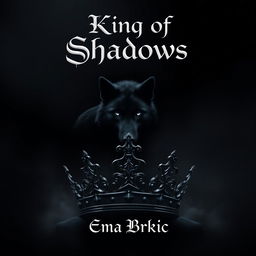 A digital artwork featuring the title 'King of Shadows' prominently displayed at the top in an ornate and bold font