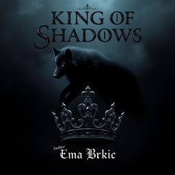A digital artwork featuring the title 'King of Shadows' prominently displayed at the top in an ornate and bold font