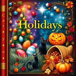 A stunning and captivating book cover artwork that beautifully represents various holidays throughout the year