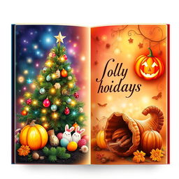 A stunning and captivating book cover artwork that elegantly showcases a variety of holidays throughout the year