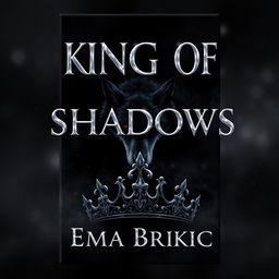 An eye-catching book cover design prominently featuring the title 'King of Shadows' in radiant silver metallic letters that stand out against a dark, atmospheric background