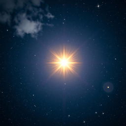 A breathtaking, high-resolution image of a bright star shining in the night sky