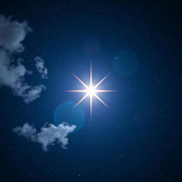 A breathtaking, high-resolution image of a bright star shining in the night sky