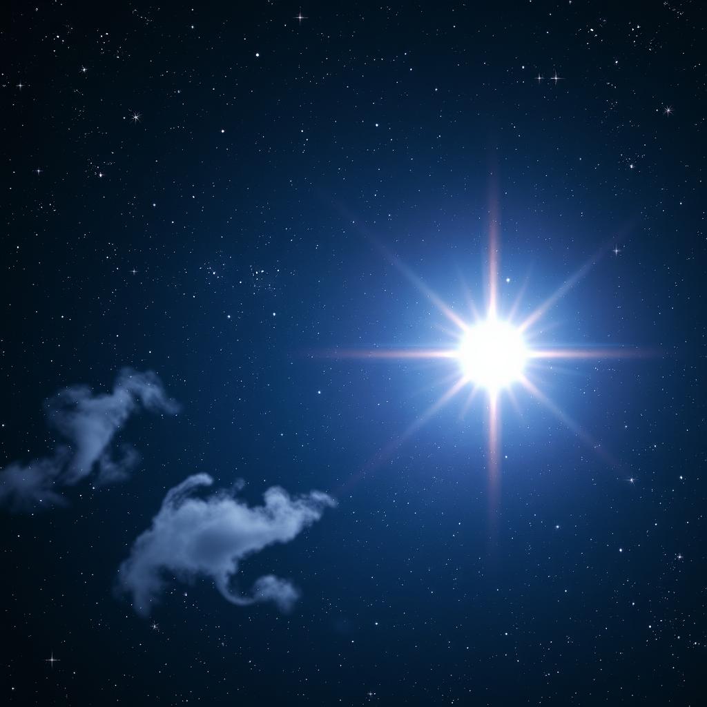 A breathtaking, high-resolution image of a bright star shining in the night sky