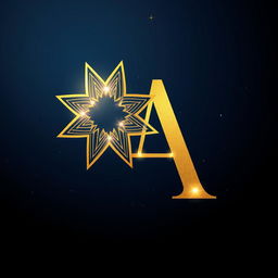 A creative and elegant design featuring a star seamlessly combined with the letter 'A'