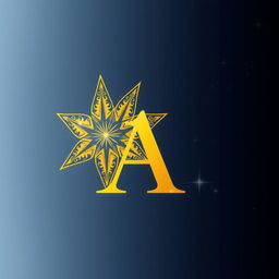 A creative and elegant design featuring a star seamlessly combined with the letter 'A'