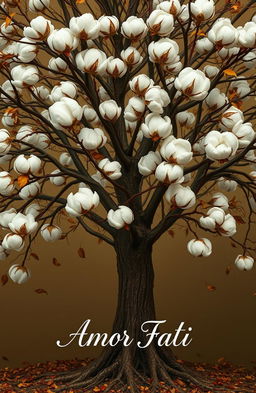 A large cotton tree with soft, white kapok falling gently from its branches, symbolizing the vulnerability of life and the process of letting go of things beyond our control