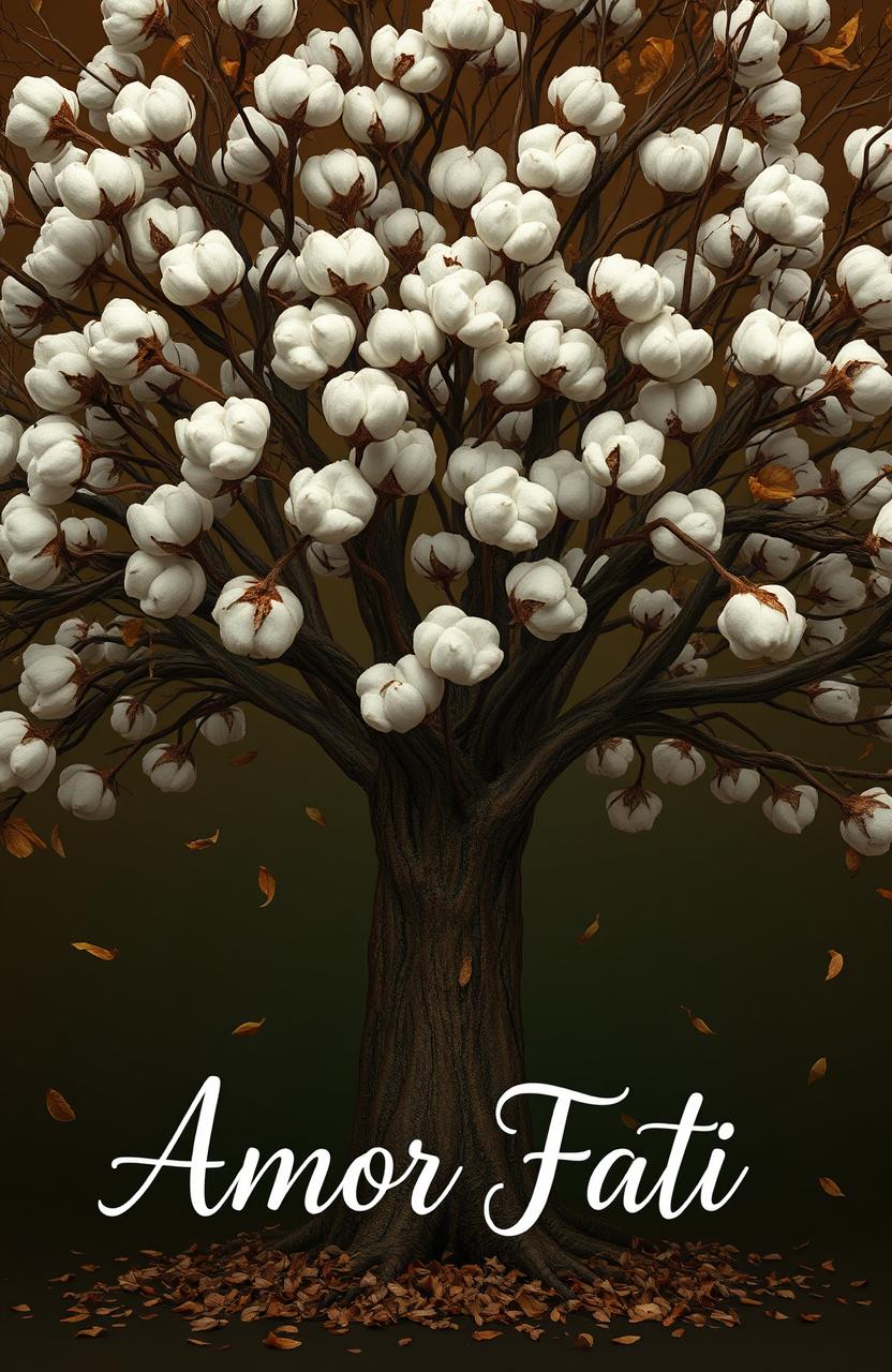 A large cotton tree with soft, white kapok falling gently from its branches, symbolizing the vulnerability of life and the process of letting go of things beyond our control