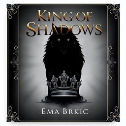 An imaginative book cover design featuring the title 'King of Shadows' prominently placed at the top, crafted with an artistic font that captures the essence of fantasy