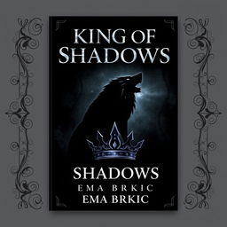 A captivating book cover design featuring the title 'King of Shadows' prominently displayed at the top, designed in a dramatic and bold font that reflects the fantasy genre