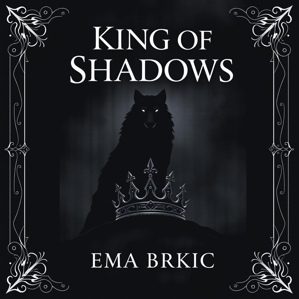 A captivating book cover design featuring the title 'King of Shadows' prominently displayed at the top, designed in a dramatic and bold font that reflects the fantasy genre