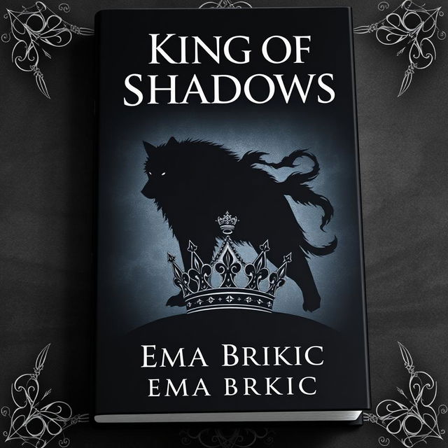 A captivating book cover design featuring the title 'King of Shadows' prominently displayed at the top, designed in a dramatic and bold font that reflects the fantasy genre