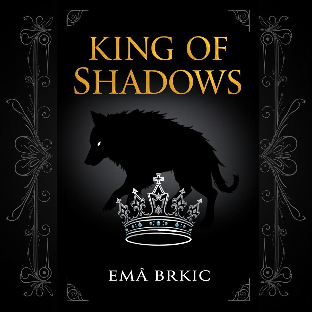 A striking book cover design showcasing the title 'King of Shadows' at the top in a bold, dramatic font that captures the essence of fantasy