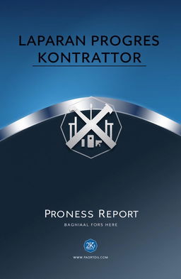 A sophisticated and professional cover page for a contractor's progress report