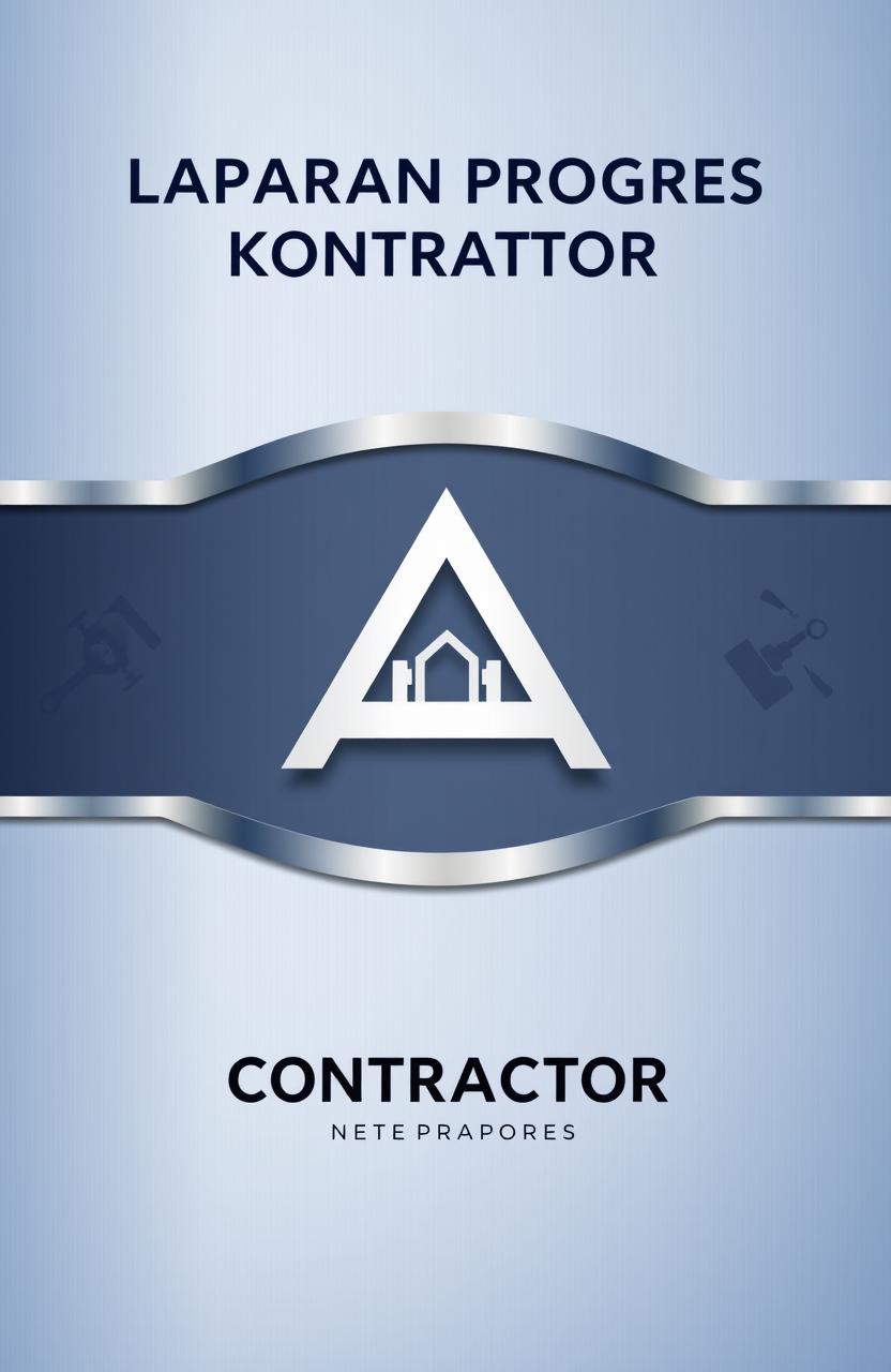 A sophisticated and professional cover page for a contractor's progress report